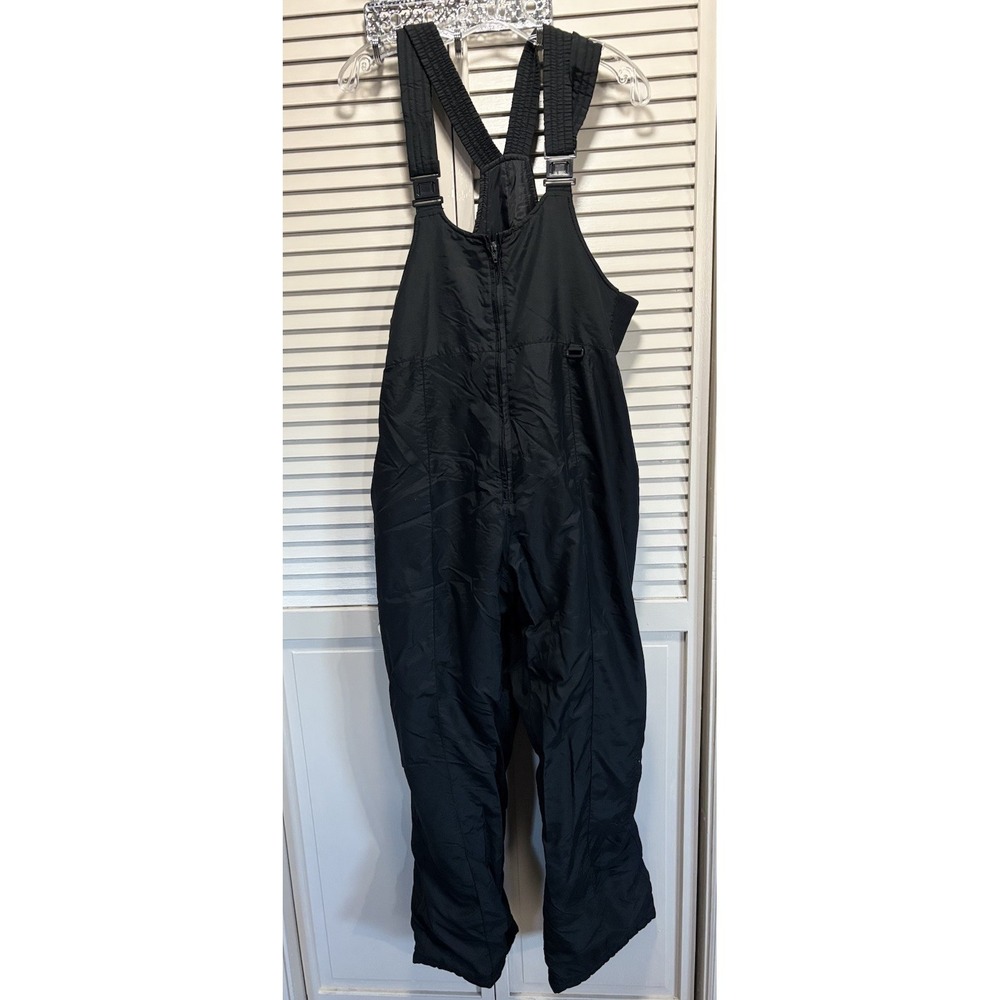 Sportina‎ Ladies Snow Bibs Black Sz 14 Adjustable Straps Zip Front Pockets Lined